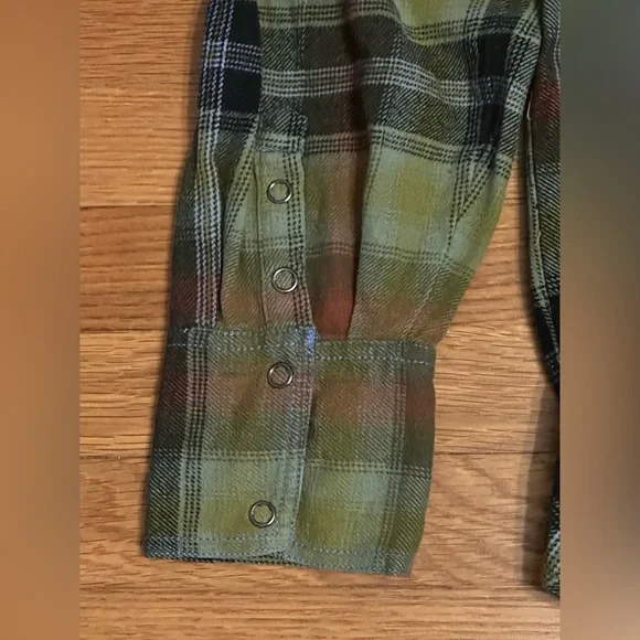 We The Free Izzy Multicolor Plaid Flannel Button Down Shirt - Picture 7 of 11